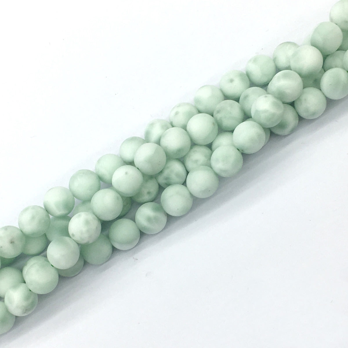 CAS43 Snowflake Angelite Beads Matte Round 10mm 15.5" Strand