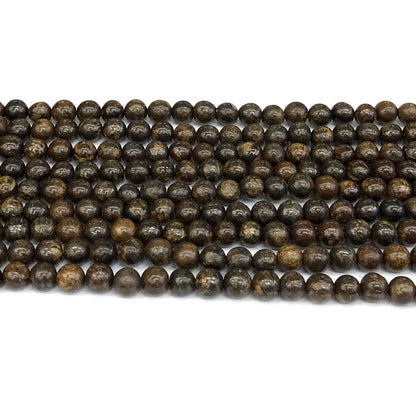 CBZ10 Bronzite Gemstone Beads Smooth Round 4mm 15" Strand