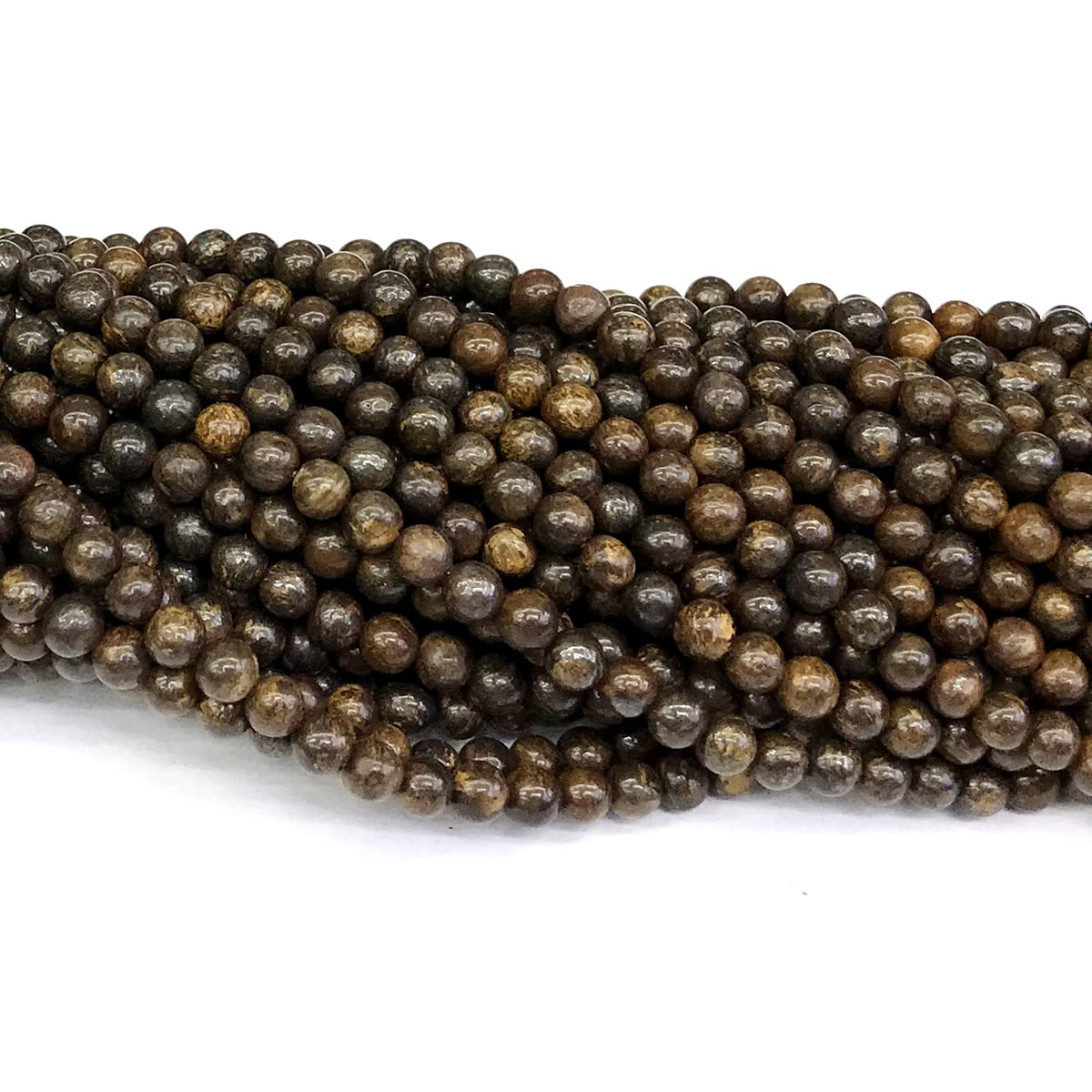 CBZ10 Bronzite Gemstone Beads Smooth Round 4mm 15" Strand