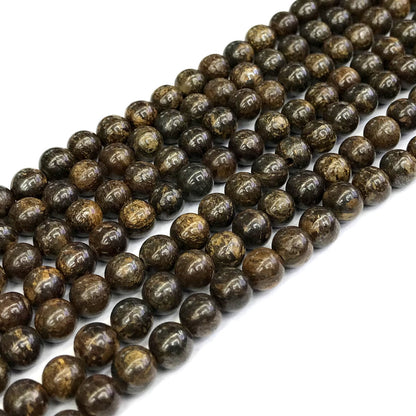 CBZ11 Bronzite Gemstone Beads Smooth Round 6mm 15" Strand