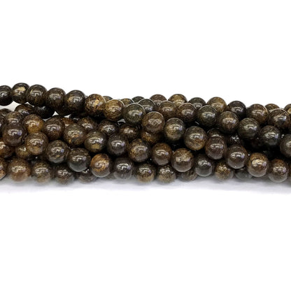 CBZ11 Bronzite Gemstone Beads Smooth Round 6mm 15" Strand