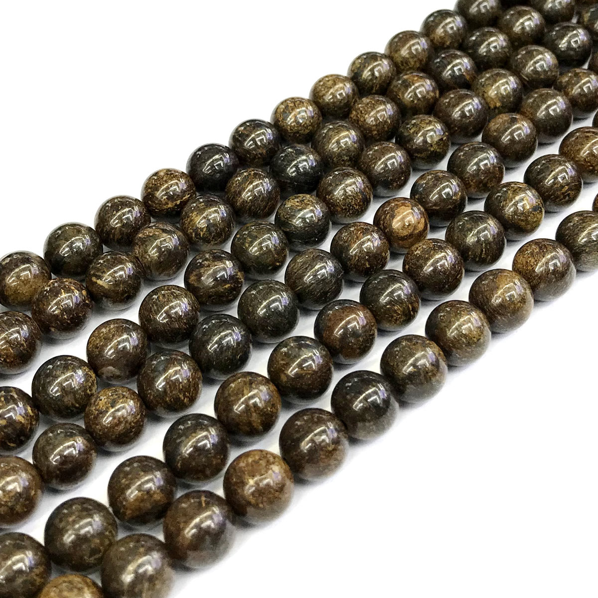 CBZ12 Bronzite Gemstone Beads Smooth Round 8mm 15" Strand