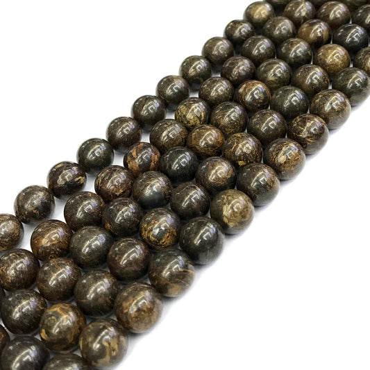 CBZ14 Bronzite Gemstone Beads Smooth Round 10mm 15" Strand