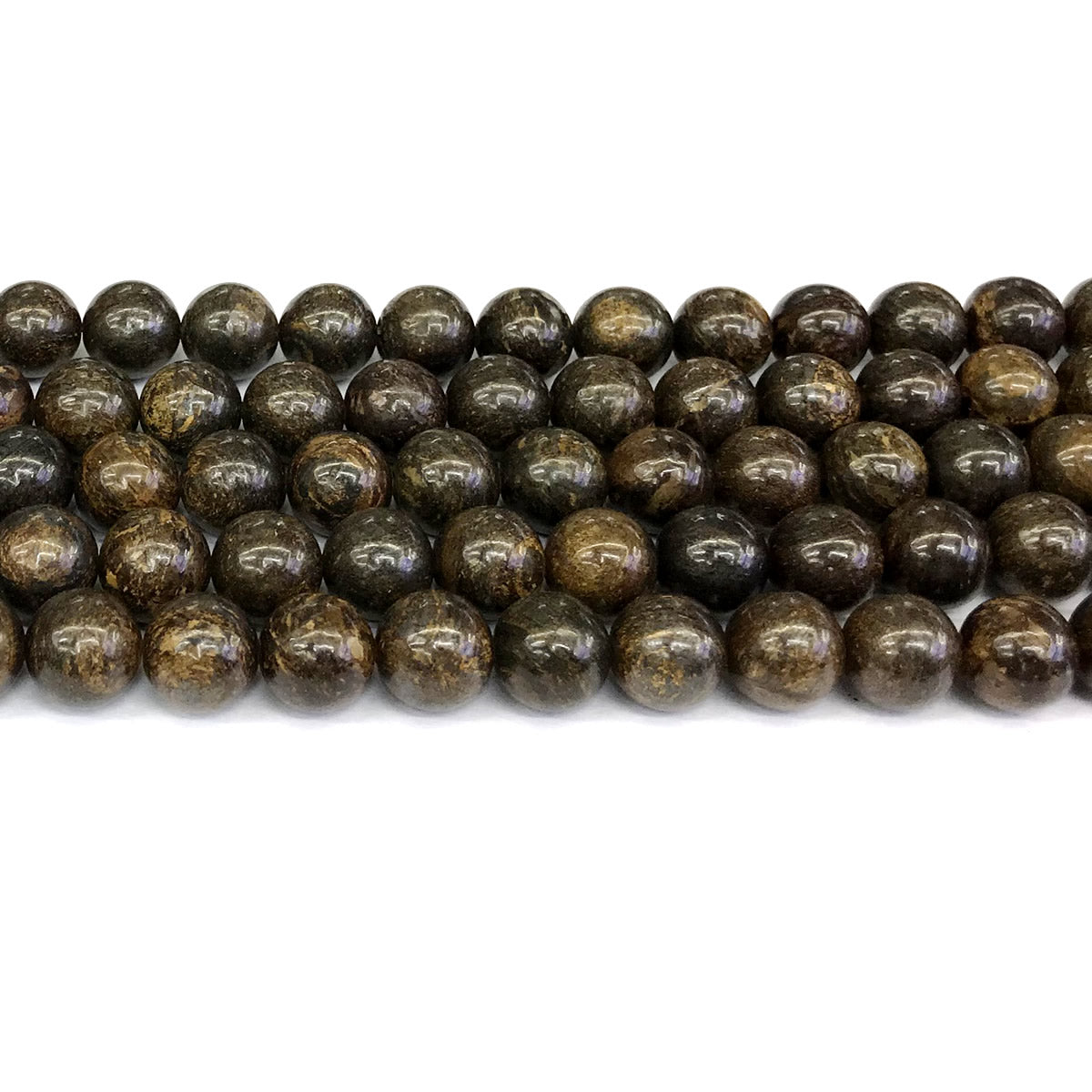 CBZ14 Bronzite Gemstone Beads Smooth Round 10mm 15" Strand