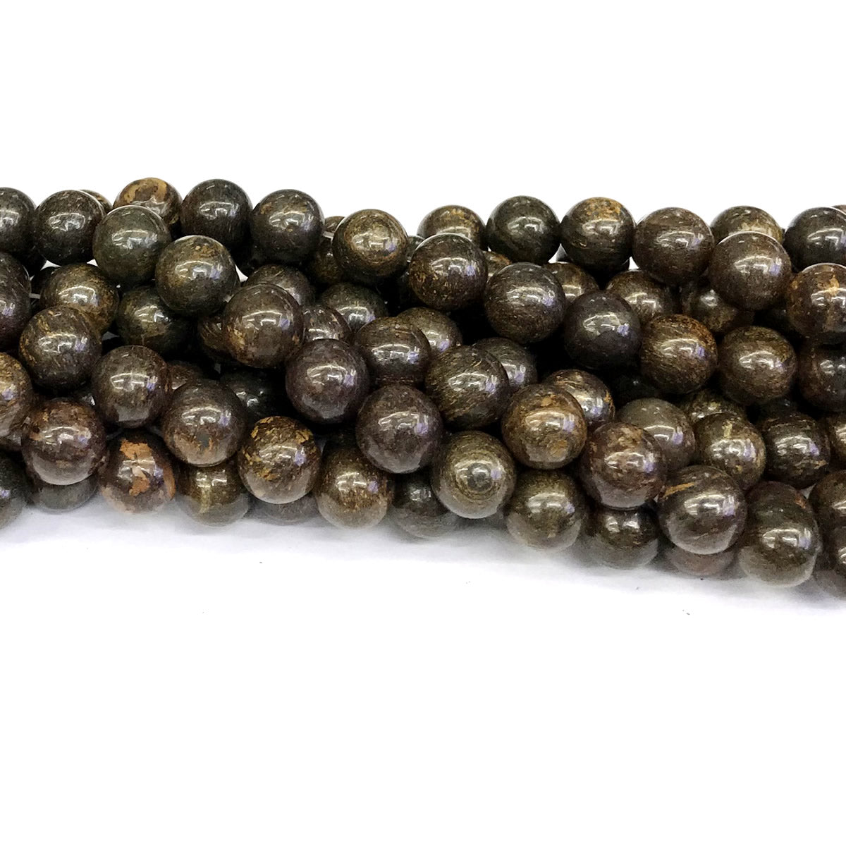 CBZ14 Bronzite Gemstone Beads Smooth Round 10mm 15" Strand