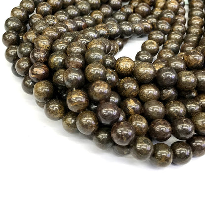 CBZ14 Bronzite Gemstone Beads Smooth Round 10mm 15" Strand