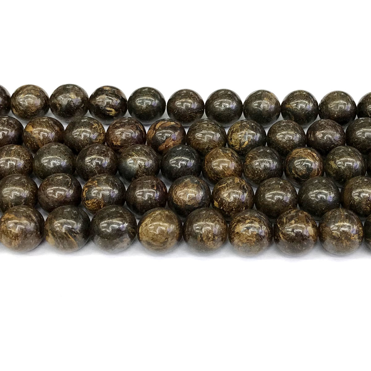 CBZ15 Bronzite Gemstone Beads Smooth Round 12mm 15" Strand