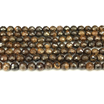 CBZ21 Bronzite Gemstone Beads Faceted Round 6mm 15" Strand