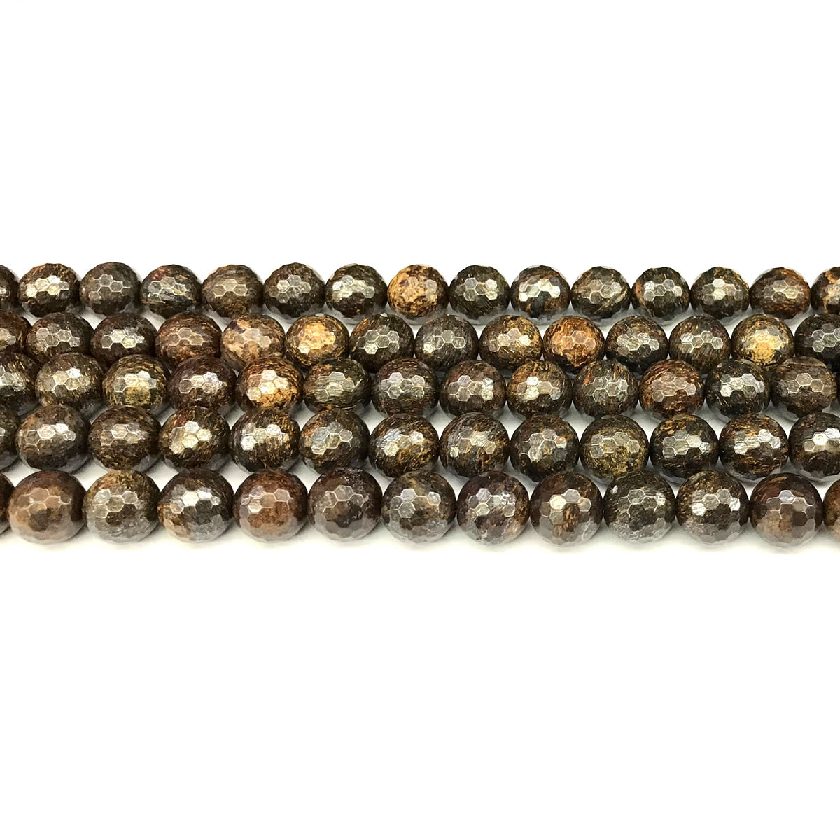 CBZ22 Bronzite Gemstone Beads Faceted Round 8mm 15" Strand