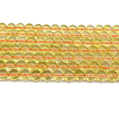 CCR02 Citrine Gemstone Beads Smooth Round 6mm 15" Strand