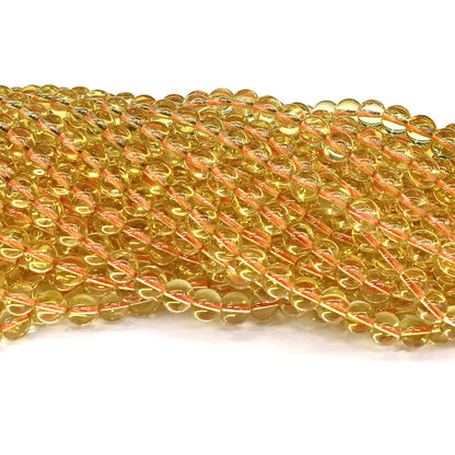 CCR02 Citrine Gemstone Beads Smooth Round 6mm 15" Strand