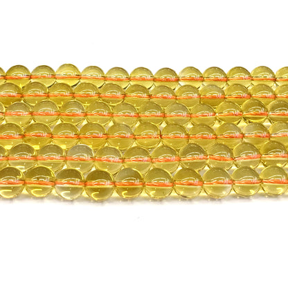 CCR03 Citrine Gemstone Beads Smooth Round 8mm 15" Strand