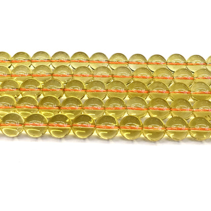 CCR04 Citrine Gemstone Beads Smooth Round 10mm 15" Strand