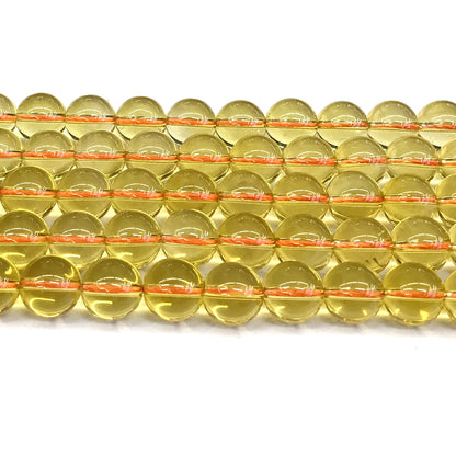 CCR05 Citrine Gemstone Beads Smooth Round 12mm 15" Strand