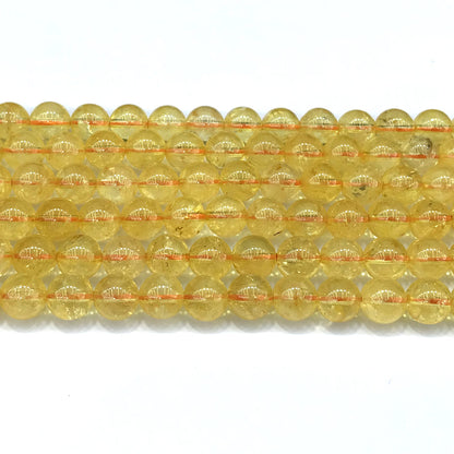 CCR11 Citrine Gemstone Beads Smooth Round 8mm 15" Strand