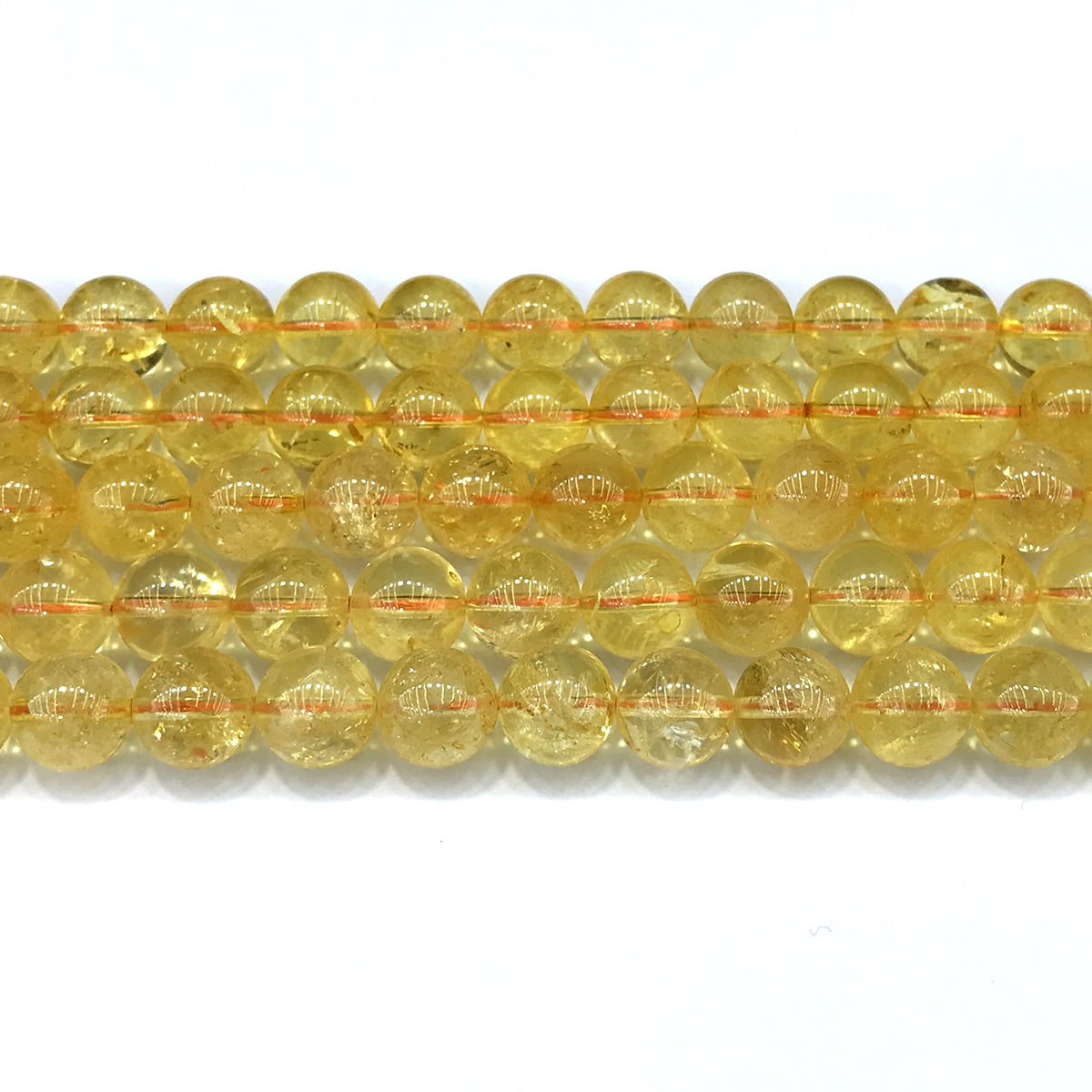 CCR12 Citrine Gemstone Beads Smooth Round 10mm 15" Strand