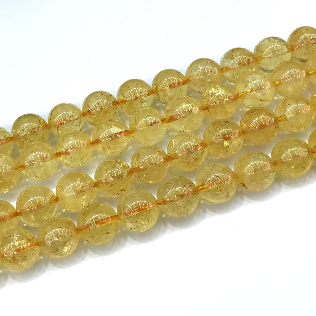 CCR14 Citrine Gemstone Beads Smooth Round 12mm 15" Strand