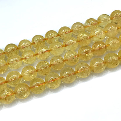 CCR14 Citrine Gemstone Beads Smooth Round 12mm 15" Strand