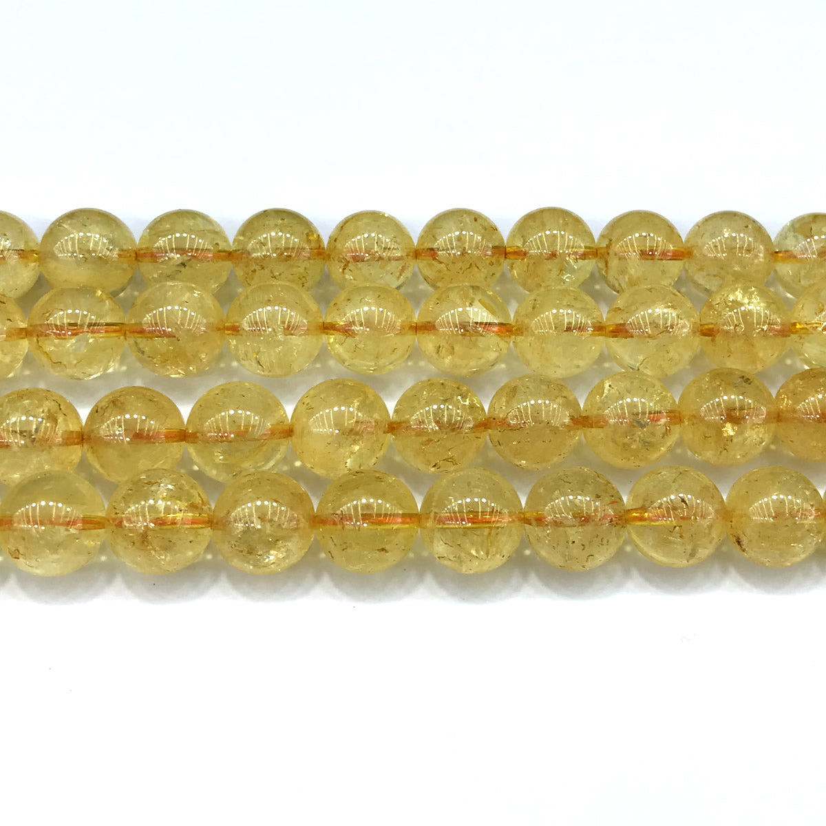 CCR14 Citrine Gemstone Beads Smooth Round 12mm 15" Strand