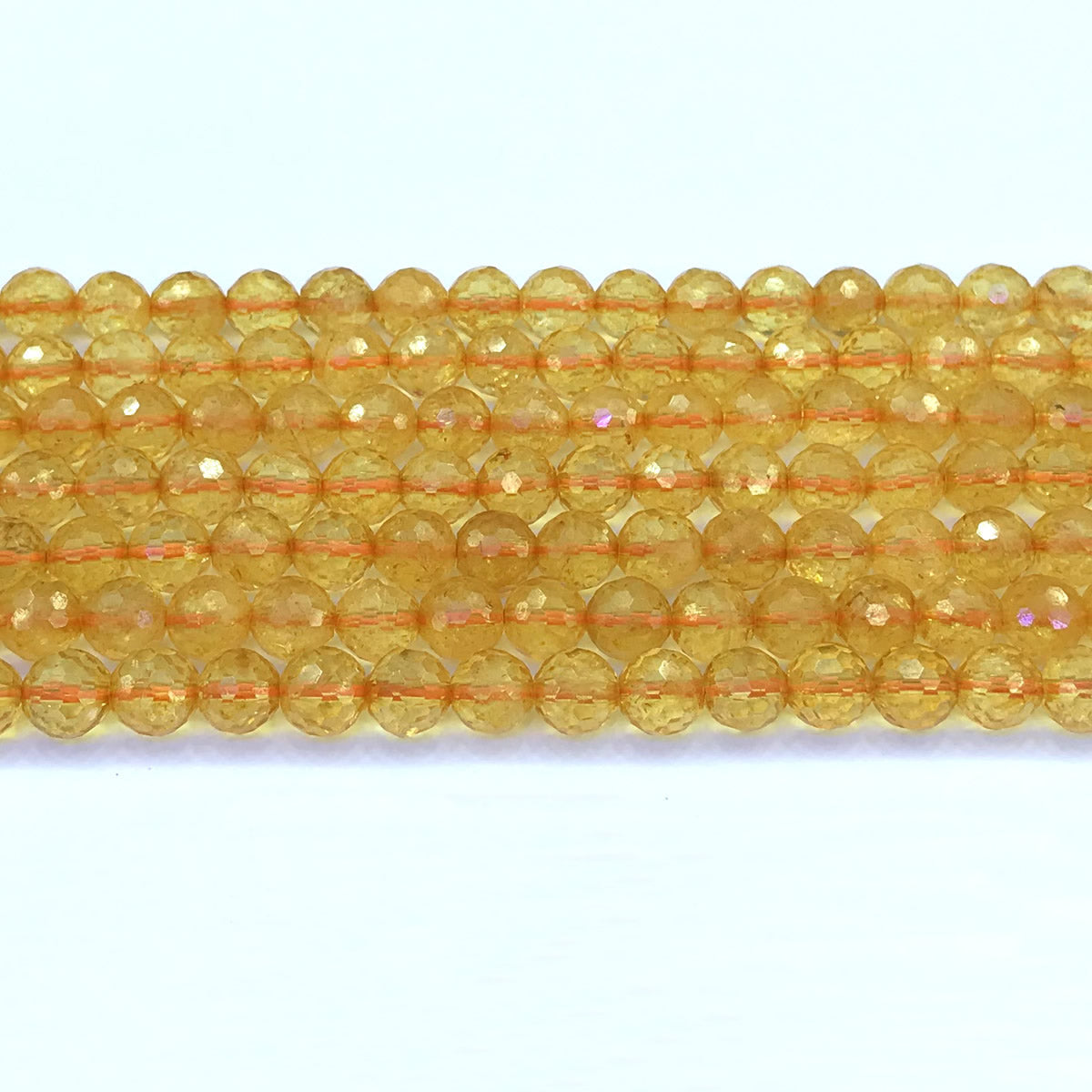 CCR16 Citrine Gemstone Beads Faceted Round 6mm 15" Strand