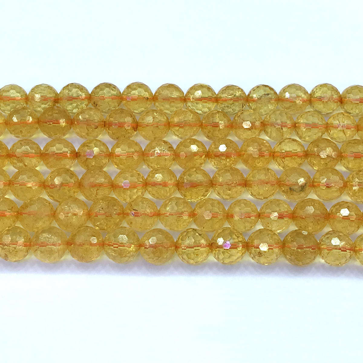 CCR17 Citrine Gemstone Beads Faceted Round 8mm 15" Strand