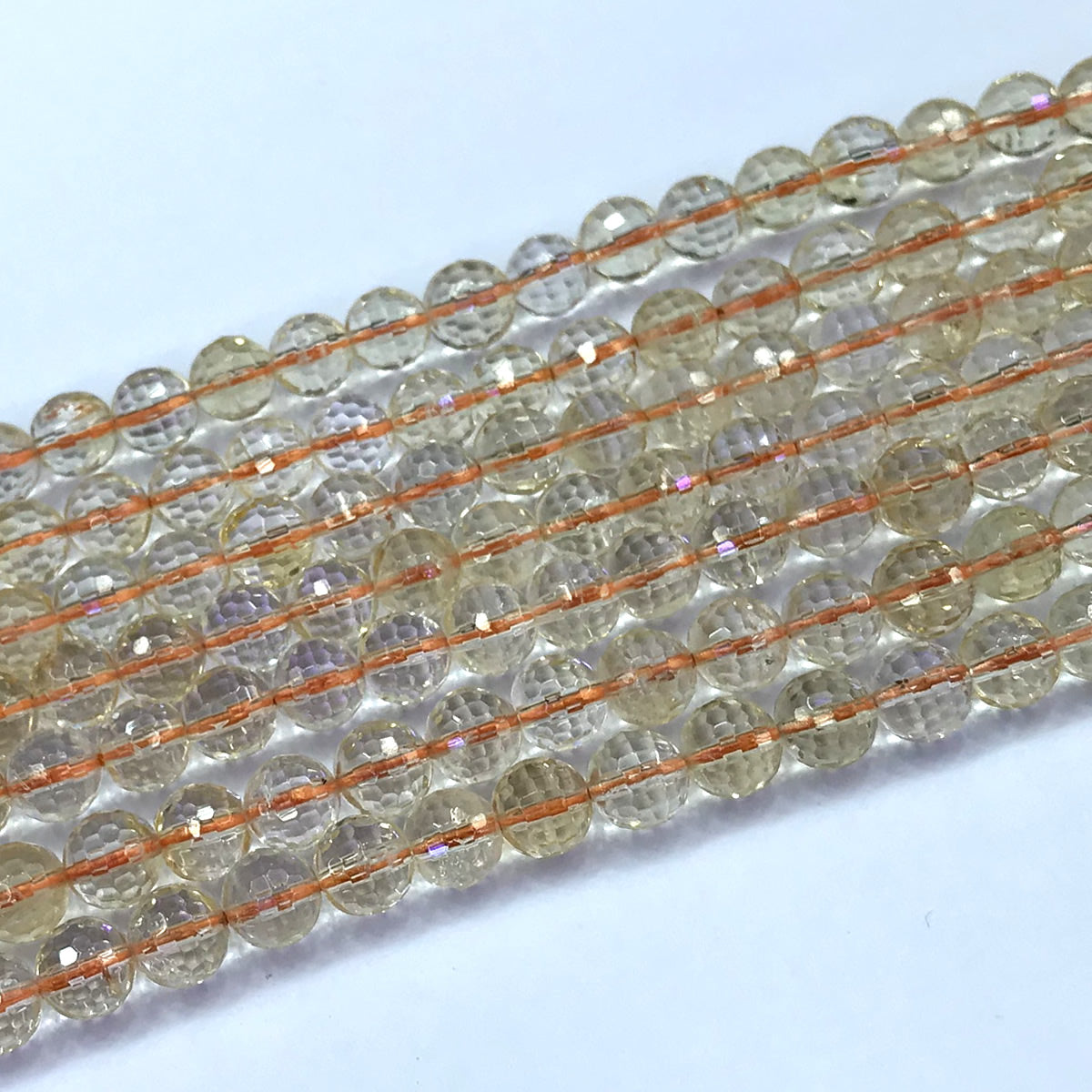 CCR21 Citrine Gemstone Beads Faceted Round 6mm 15" Strand