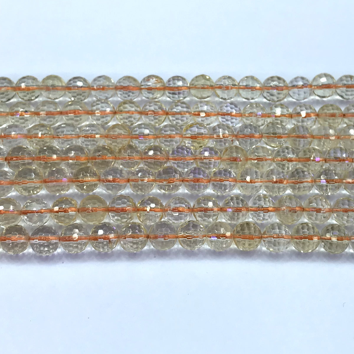 CCR21 Citrine Gemstone Beads Faceted Round 6mm 15" Strand