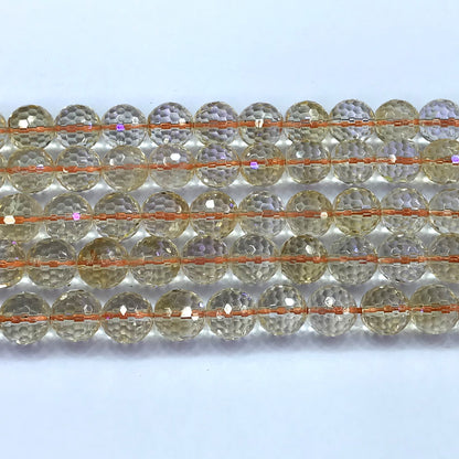 CCR23 Citrine Gemstone Beads Faceted Round 10mm 15" Strand