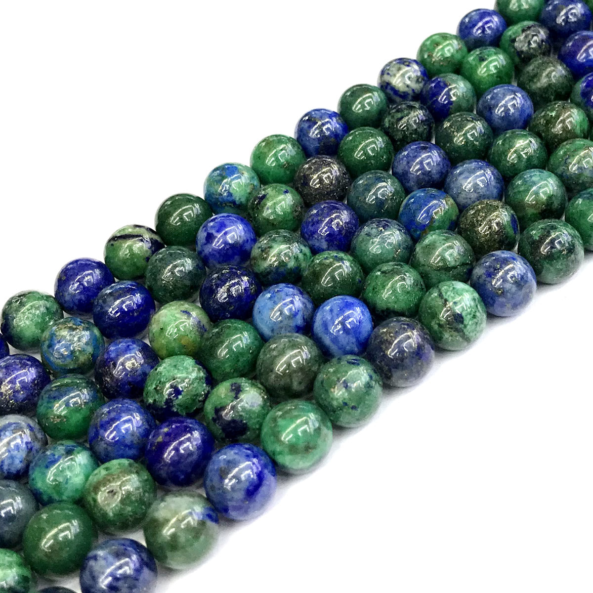 CCS03 Chrysocolla Gemstone Beads Smooth Round 8mm 15" Strand