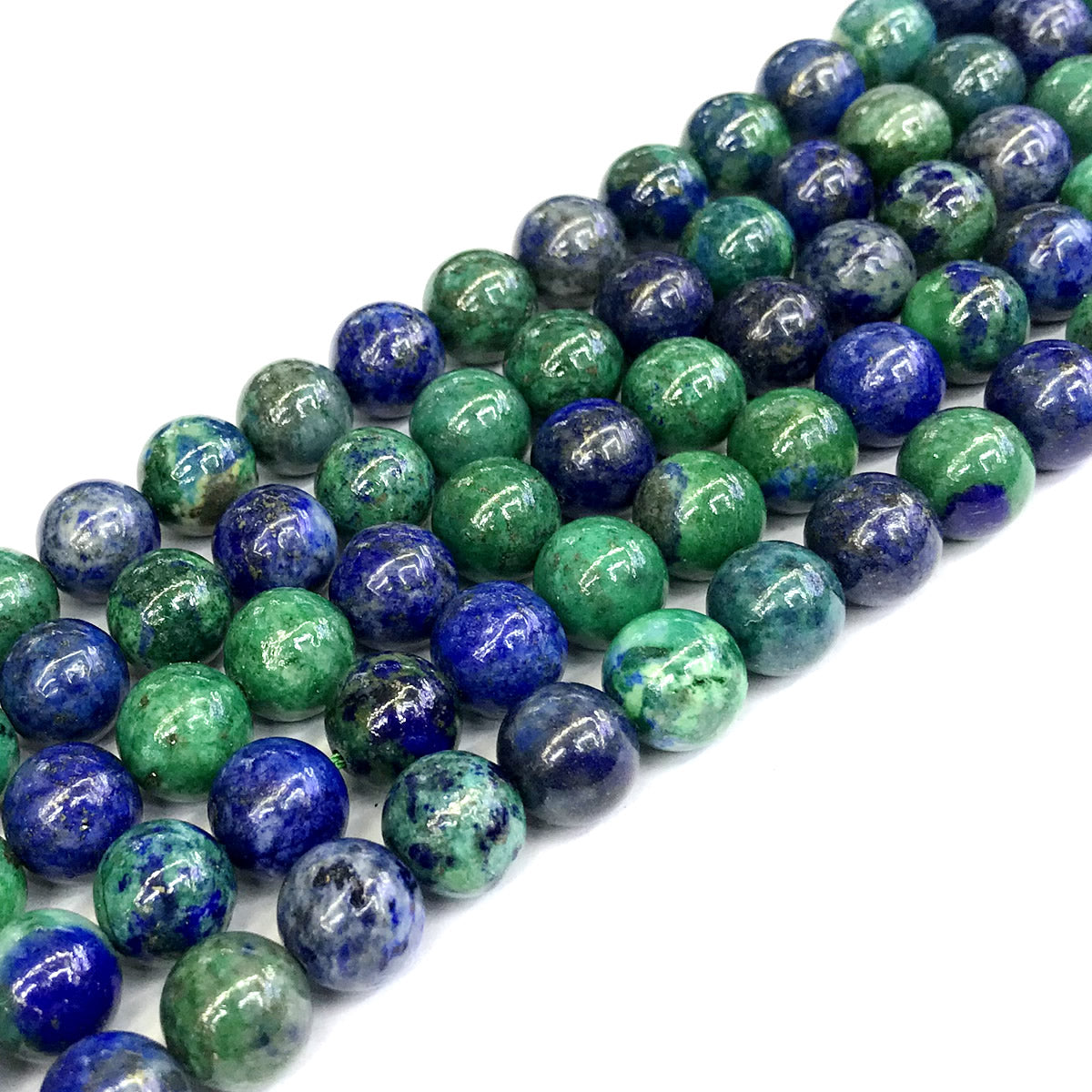 CCS04 Chrysocolla Gemstone Beads Smooth Round 10mm 15" Strand