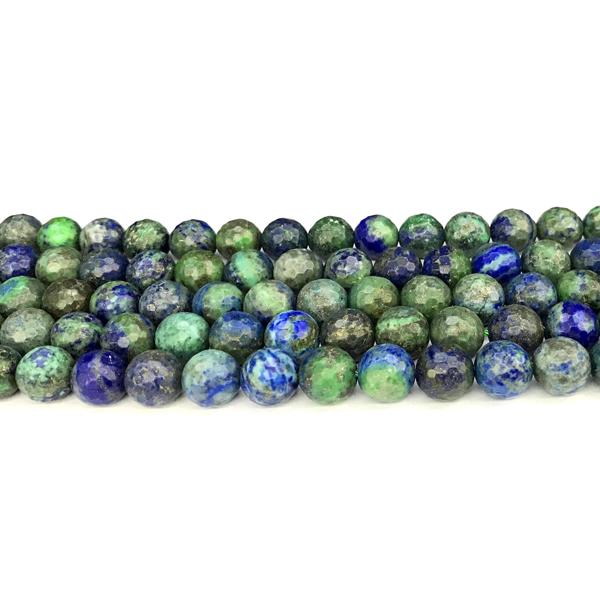 CCS09 Chrysocolla Gemstone Beads Faceted Round 8mm 15" Strand