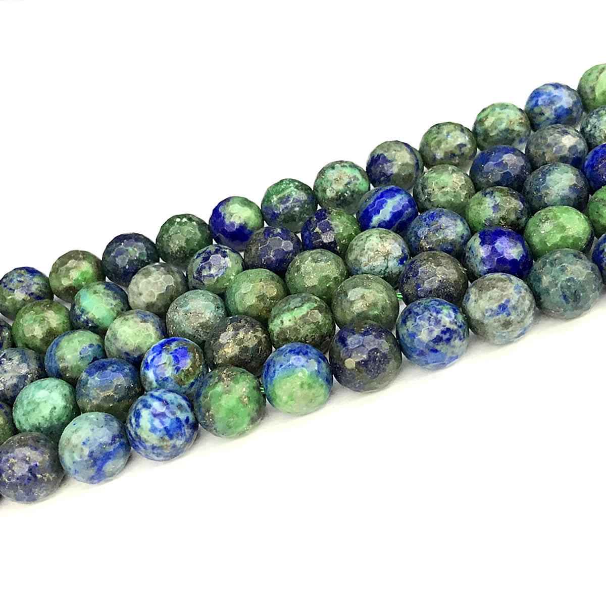 CCS10 Chrysocolla Gemstone Beads Faceted Round 10mm 15" Strand