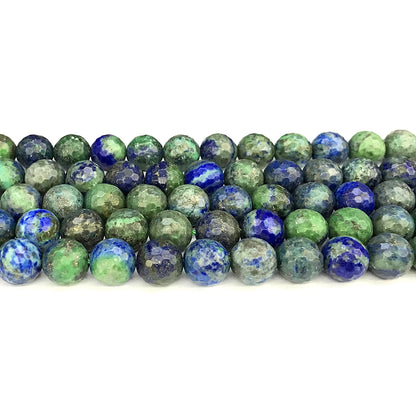 CCS10 Chrysocolla Gemstone Beads Faceted Round 10mm 15" Strand