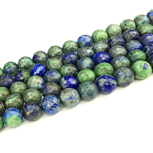 CCS11 Chrysocolla Gemstone Beads Faceted Round 12mm 15" Strand