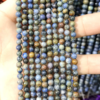 CDU25 Sunset Dumortierite Beads Smooth Round 4mm 15" Strand