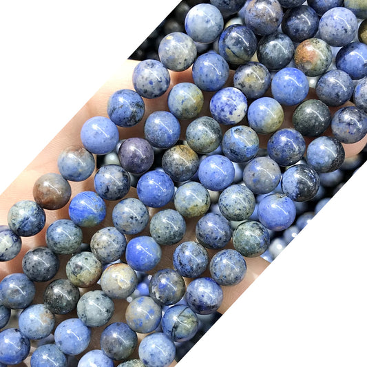 CDU27 Sunset Dumortierite Beads Smooth Round 8mm 15" Strand