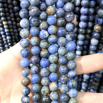 CDU27 Sunset Dumortierite Beads Smooth Round 8mm 15" Strand