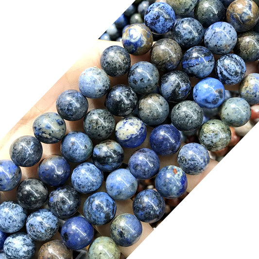 CDU29 Sunset Dumortierite Beads Smooth Round 12mm 15" Strand