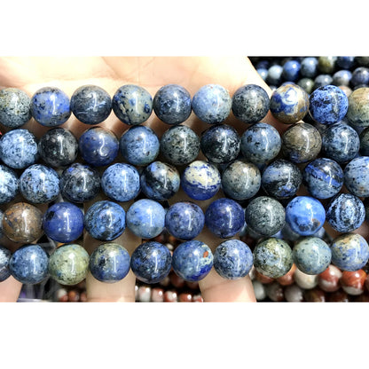 CDU29 Sunset Dumortierite Beads Smooth Round 12mm 15" Strand