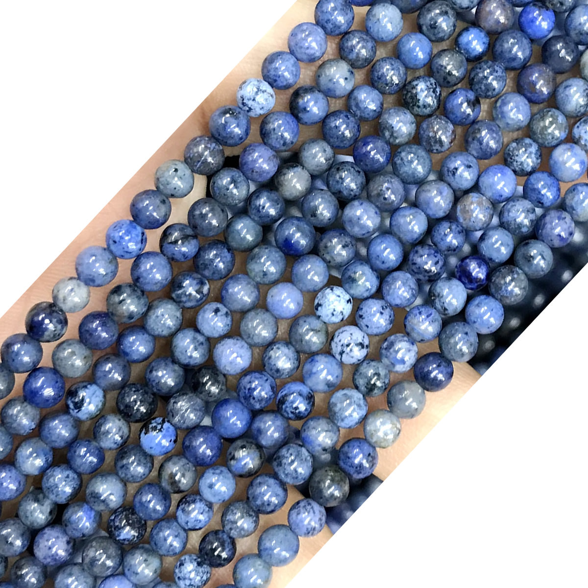 CDU34 Grade A Dumortierite Beads Smooth Round 4mm 15" Strand