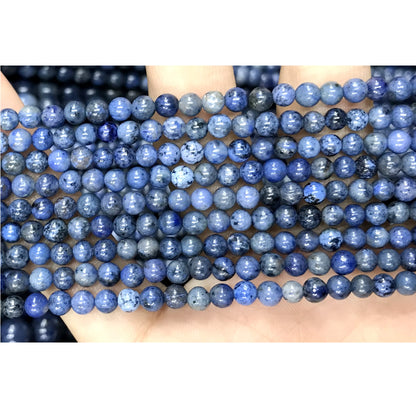 CDU34 Grade A Dumortierite Beads Smooth Round 4mm 15" Strand