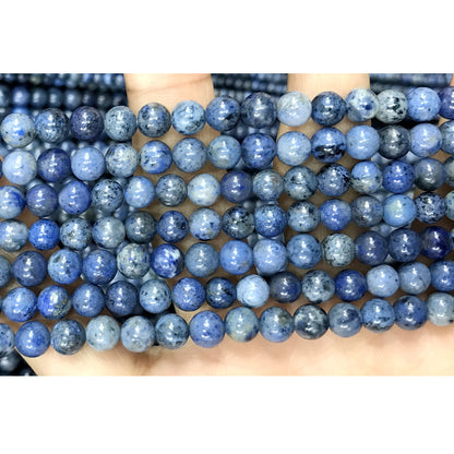 CDU35 Grade A Dumortierite Beads Smooth Round 6mm 15" Strand