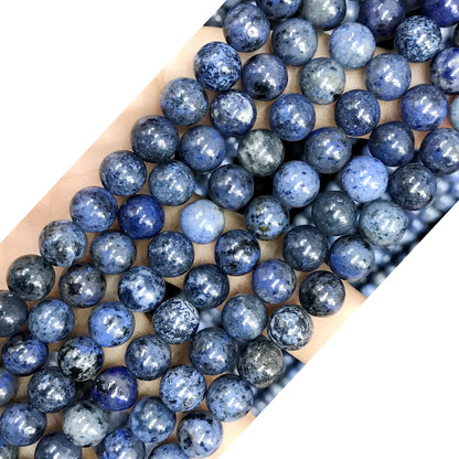 CDU36 Grade A Dumortierite Beads Smooth Round 8mm 15" Strand