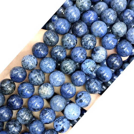 CDU38 Grade A Dumortierite Beads Smooth Round 12mm 15" Strand