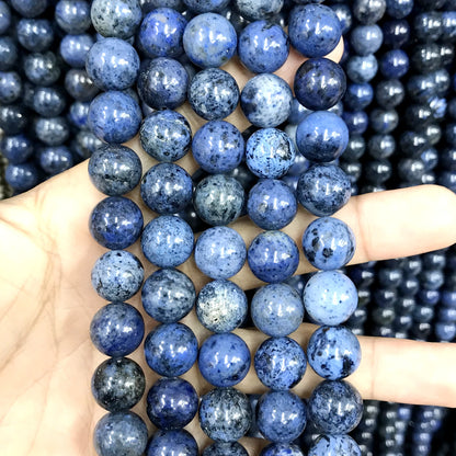 CDU38 Grade A Dumortierite Beads Smooth Round 12mm 15" Strand