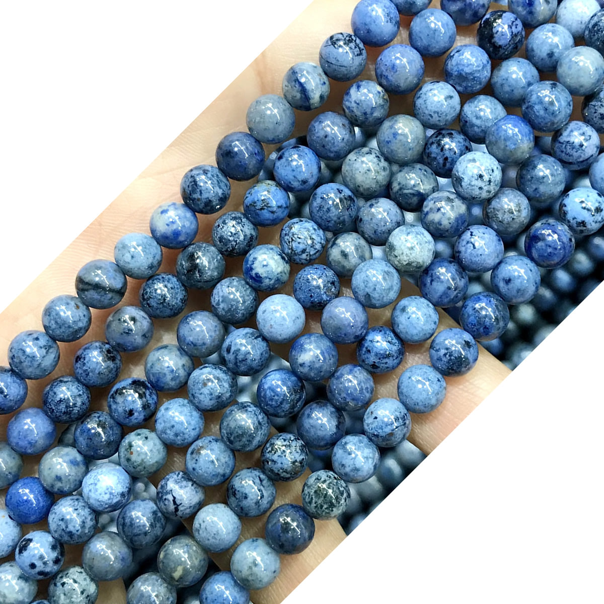 CDU43 Grade AA Dumortierite Beads Smooth Round 6mm 15" Strand