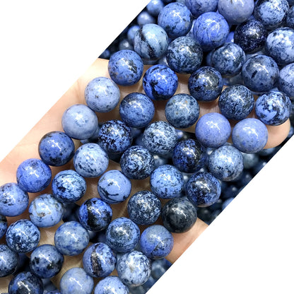 CDU45 Grade AA Dumortierite Beads Smooth Round 10mm 15" Strand