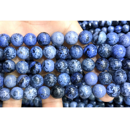 CDU45 Grade AA Dumortierite Beads Smooth Round 10mm 15" Strand