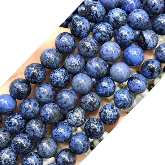 CDU46 Grade AA Dumortierite Beads Smooth Round 12mm 15" Strand