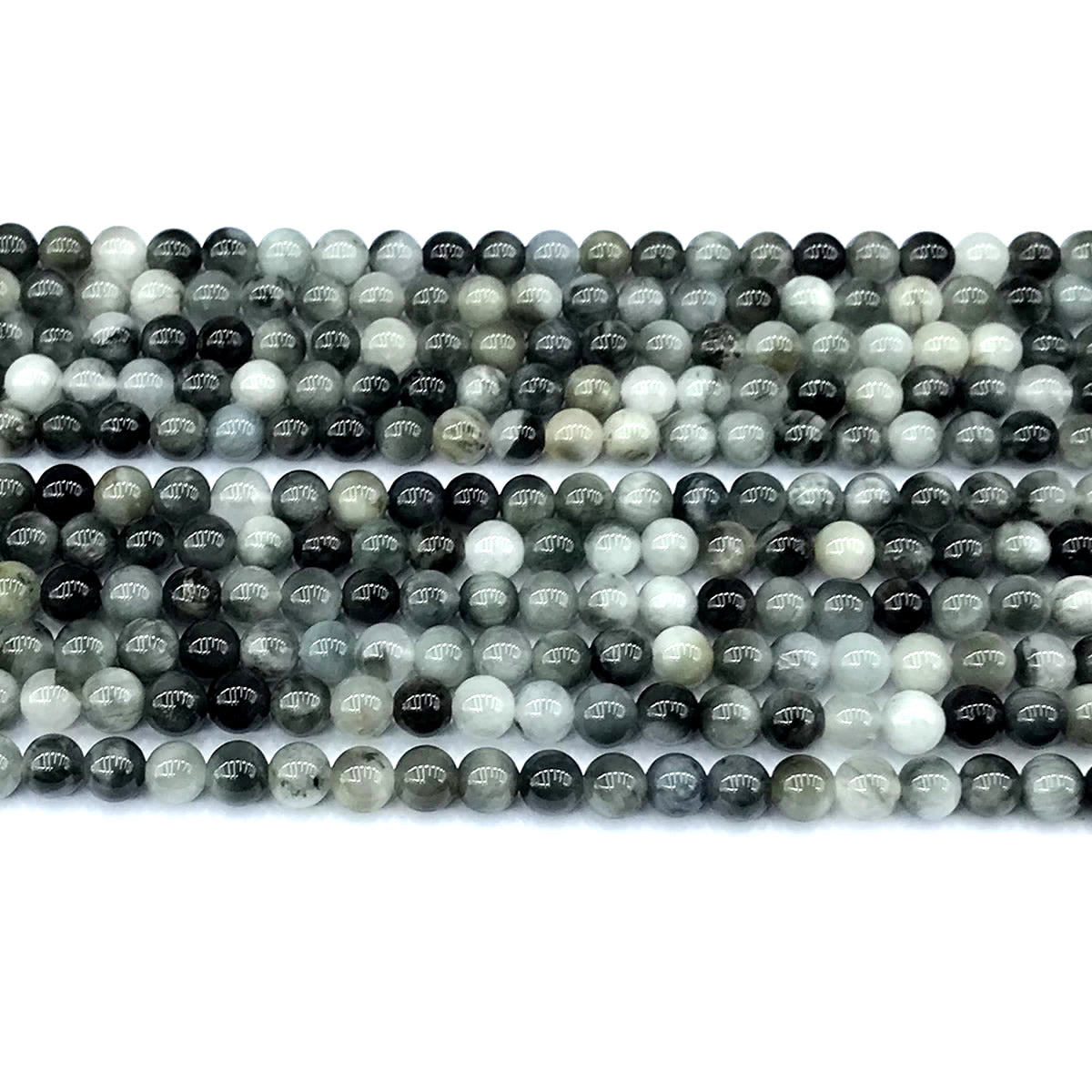 CEE10 Eagle Eye Jasper Beads Smooth Round 4mm 15" Strand